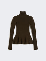 Wool and cashmere peplum turtleneck