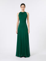 Long, mesh-jersey dress