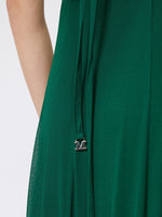 Long, mesh-jersey dress