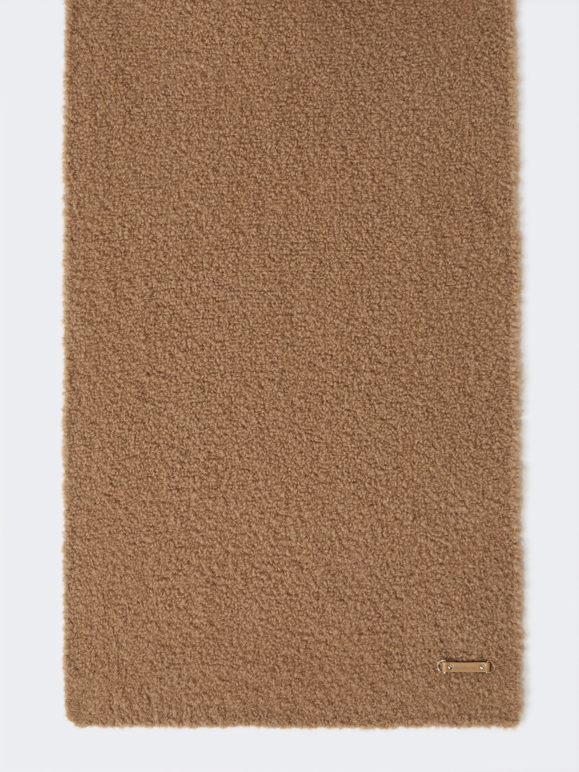 Bouclé silk and camel scarf