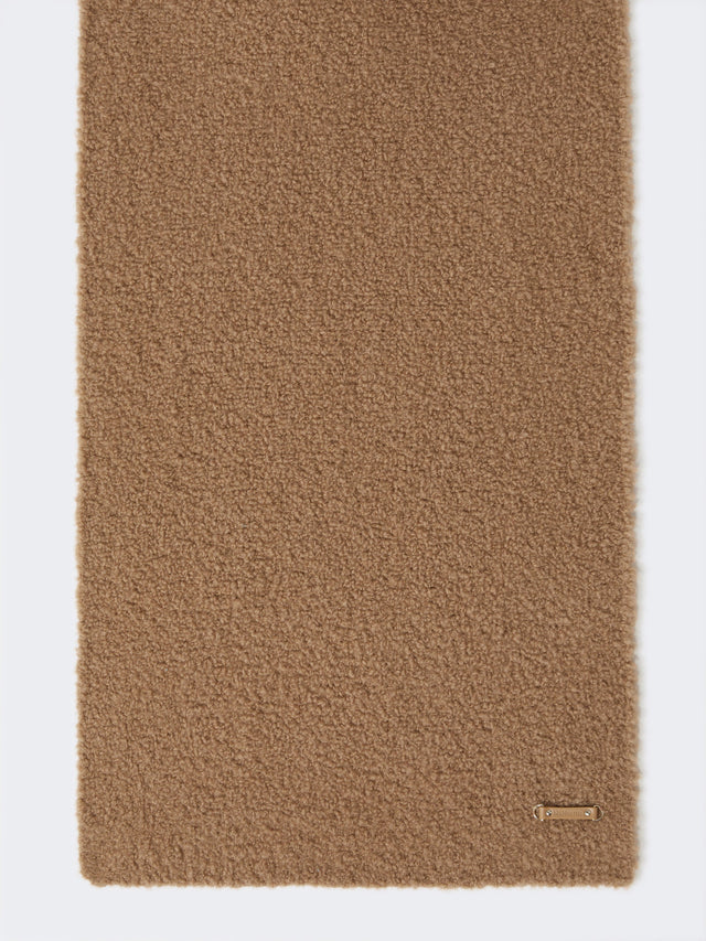 Bouclé silk and camel scarf