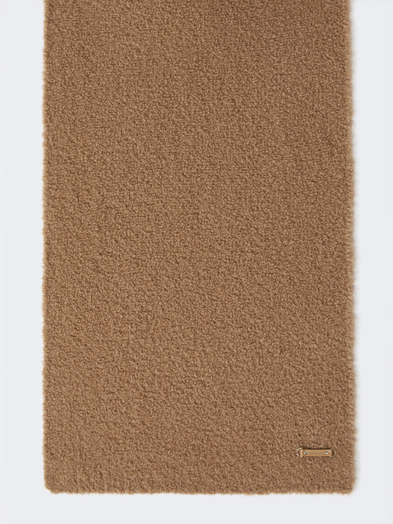 Bouclé silk and camel scarf