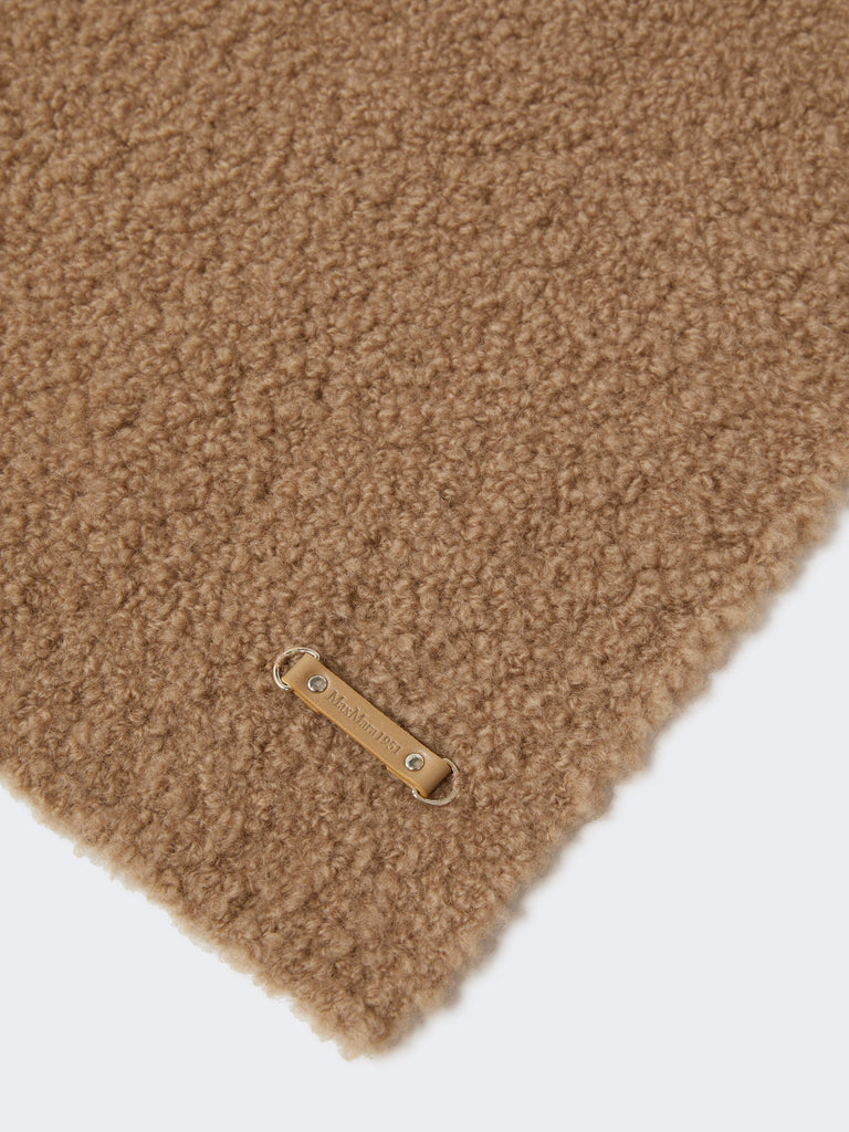 Bouclé silk and camel scarf