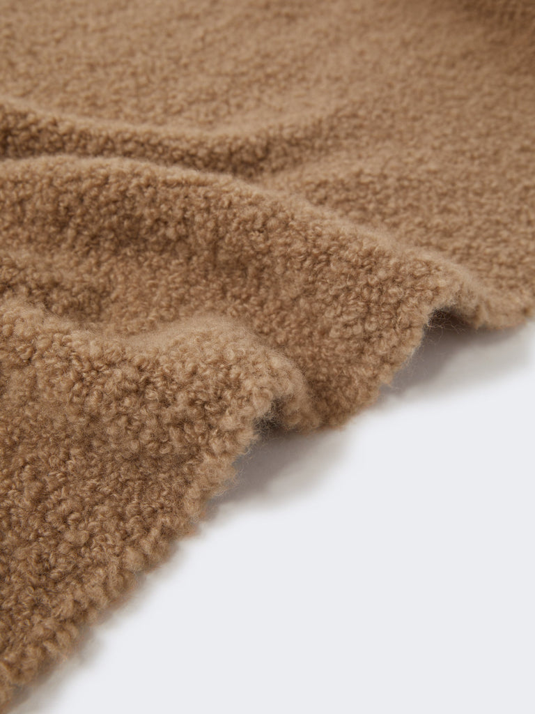 Bouclé silk and camel scarf