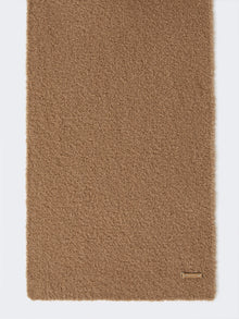 Bouclé silk and camel scarf