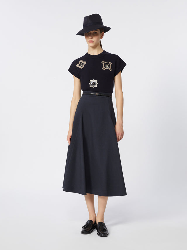 Full, tech wool skirt