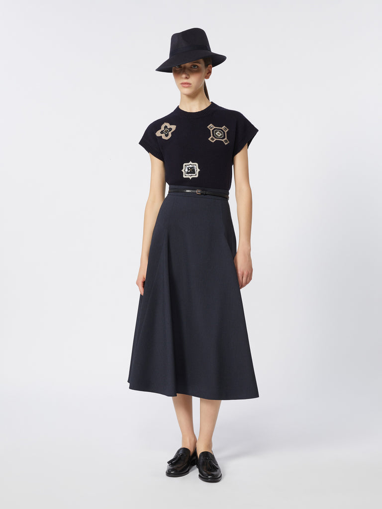 Full, tech wool skirt