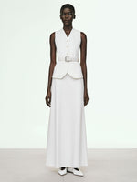 Long compact jersey skirt