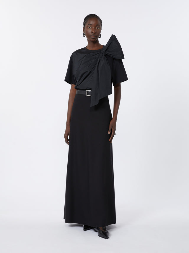 Long compact jersey skirt