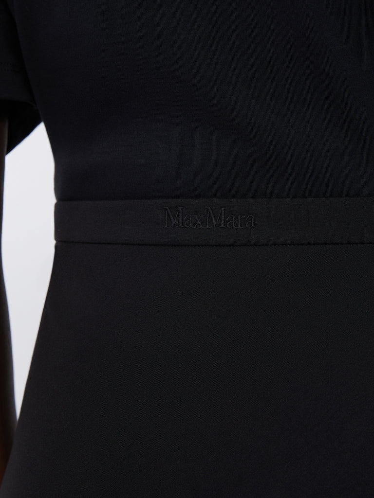 Long compact jersey skirt