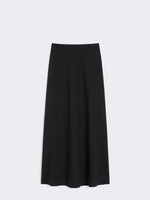 Long compact jersey skirt