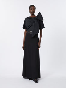 Long compact jersey skirt