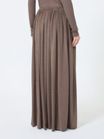 Long Pleated Skirt In Lightweight Jersey for Women - Mud - Max Mara KSA
