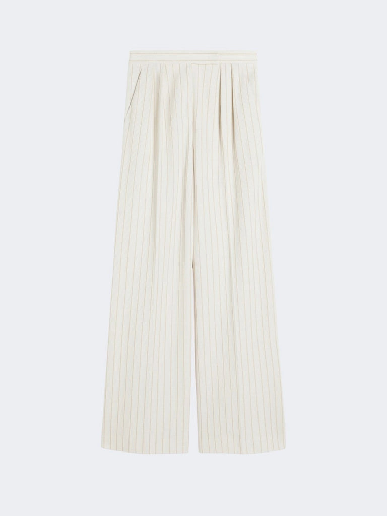 max mara wide-fit pinstripe piqué jersey trousers