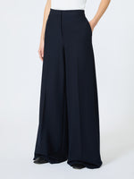 max mara wide-fit piqué jersey trousers for women