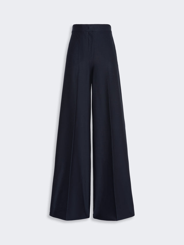 max mara wide-fit piqué jersey trousers for women