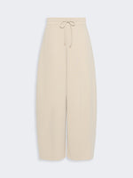 Technical Cotton Jersey Barrel-Leg Trousers for Women - Stone - Max Mara KSA