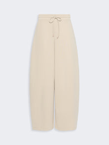 Technical Cotton Jersey Barrel-Leg Trousers for Women - Stone - Max Mara KSA