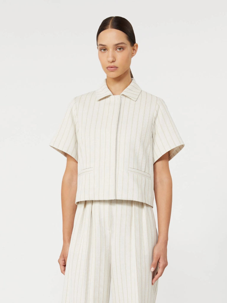 Pinstripe piqué jersey jacket