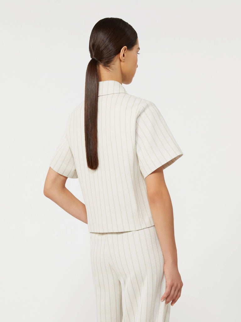 Pinstripe piqué jersey jacket