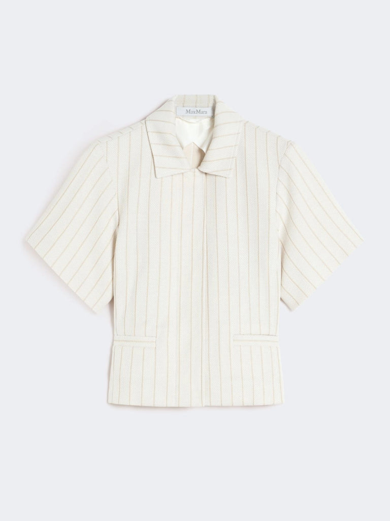 Pinstripe piqué jersey jacket