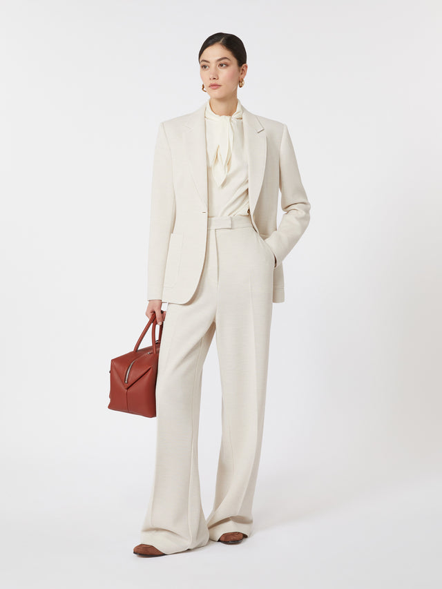 max mara single-breasted piquã© jersey blazer for women