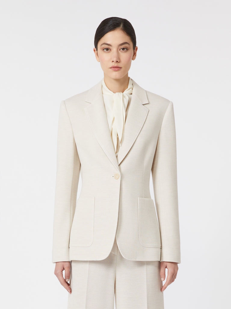 Single-breasted piqué jersey blazer