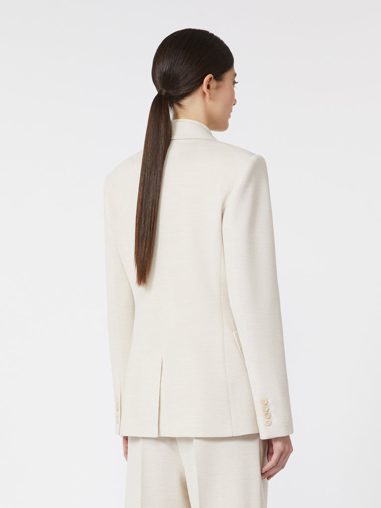 Single-breasted piqué jersey blazer