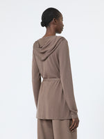 Light Jersey Hooded Cardigan for Women - Mud - Max Mara KSA