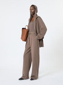 Light Jersey Hooded Cardigan for Women - Mud - Max Mara KSA