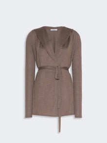 Light Jersey Hooded Cardigan for Women - Mud - Max Mara KSA