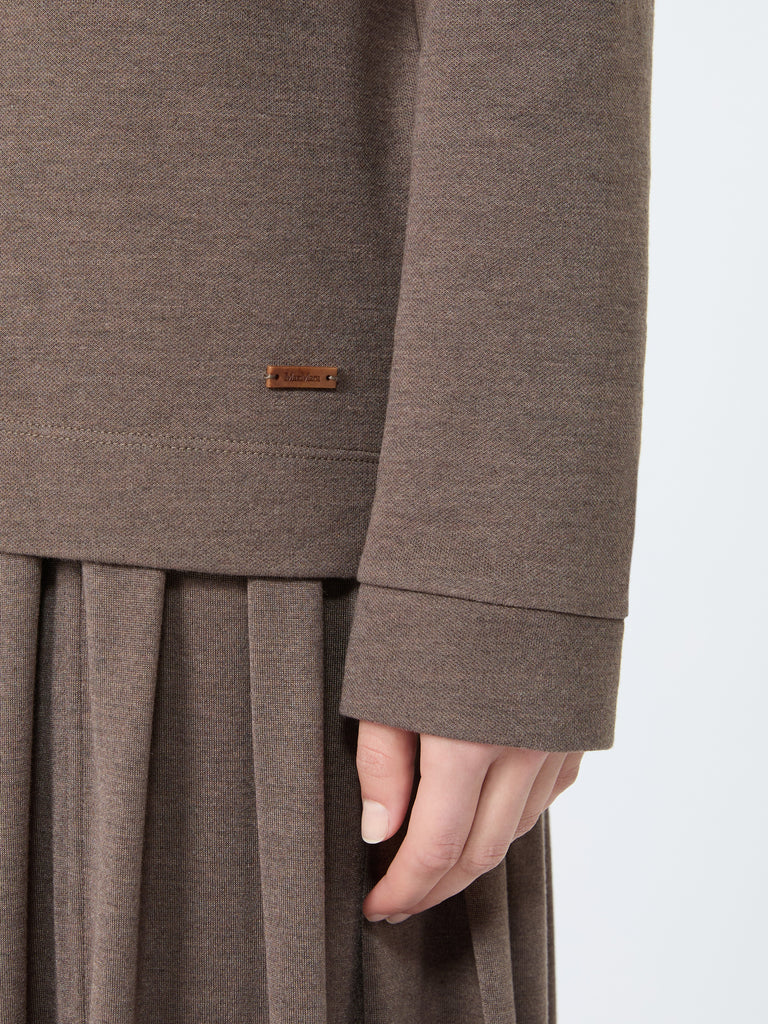 max mara سويت شيرت من مزيج الحرير من الجيرسيه