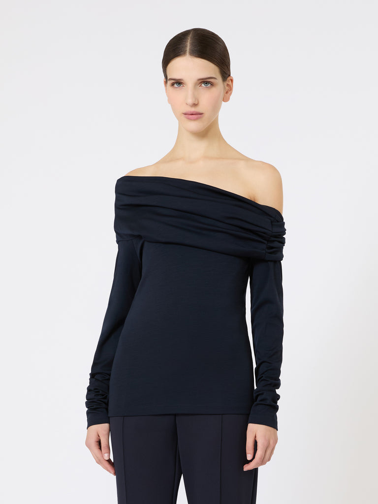 Wool off-the-shoulder top
