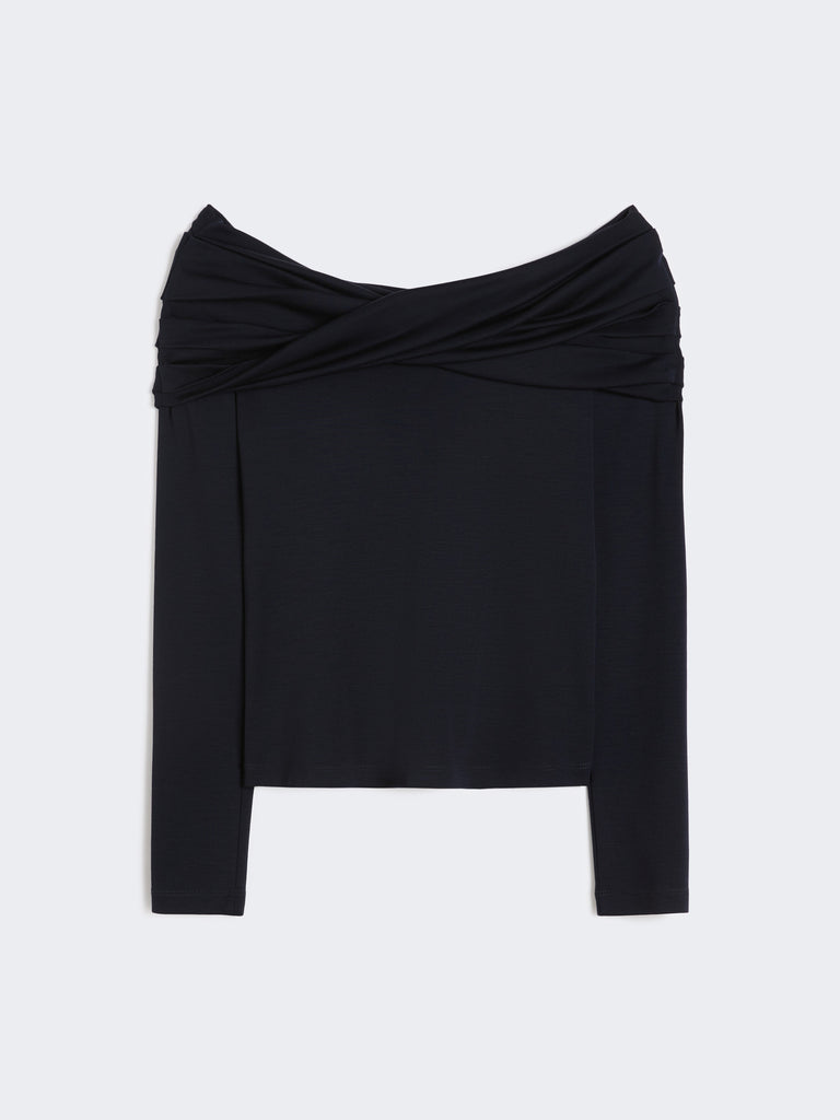 Wool off-the-shoulder top