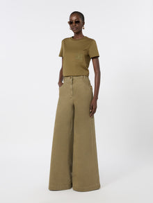 Cotton Jersey T-Shirt for Women - Kaki - Max Mara KSA