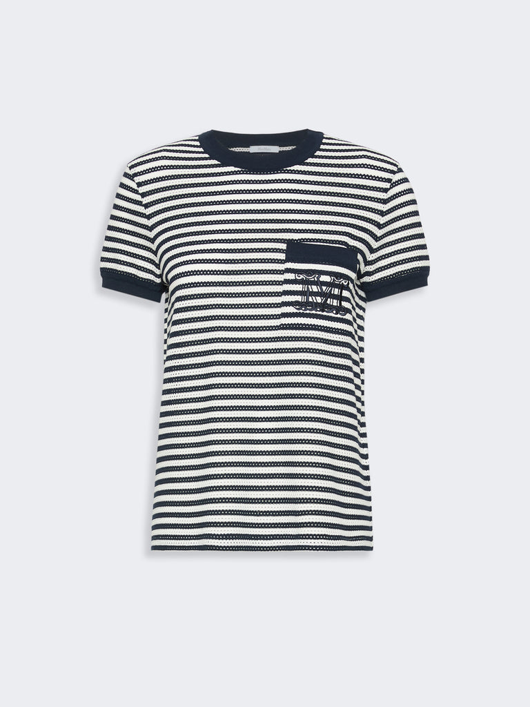max mara striped cotton mesh t-shirt
