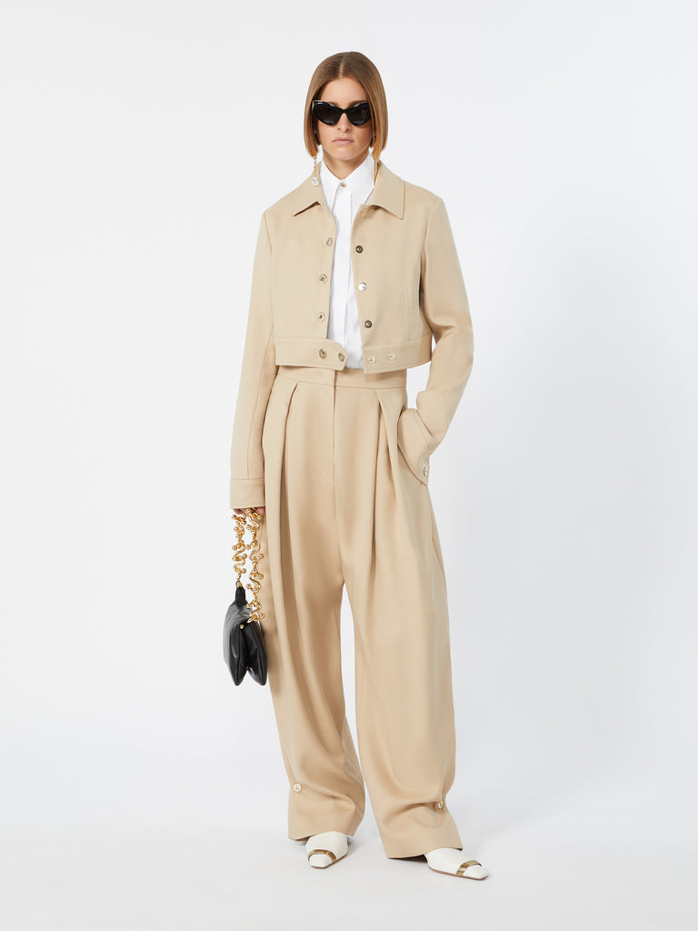 max mara short jacket in cotton-blend gabardine