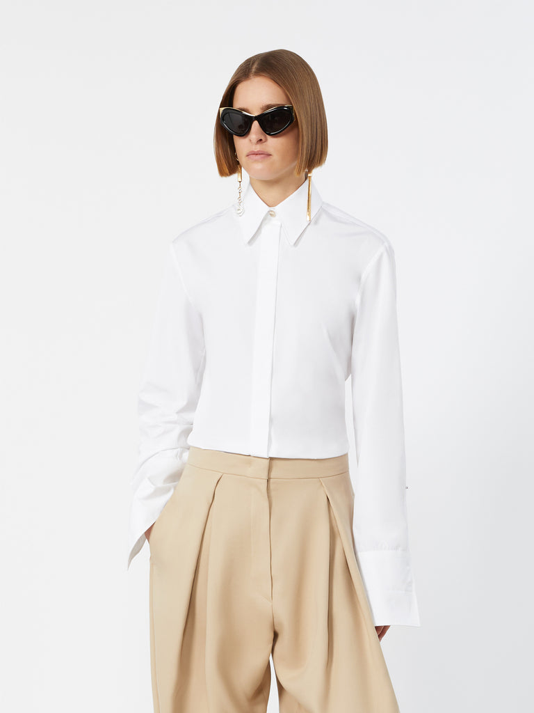 max mara poplin fitted-waist shirt