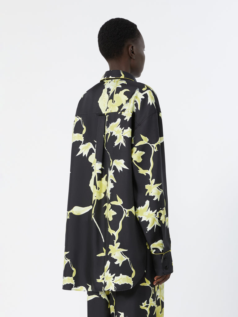 max mara long printed silk shirt