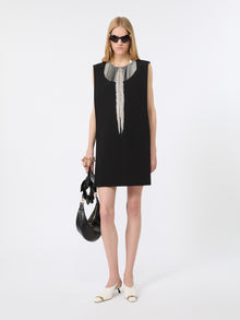 Max Mara Rhinestone-adorned sleeveless cady mini dress for Women
