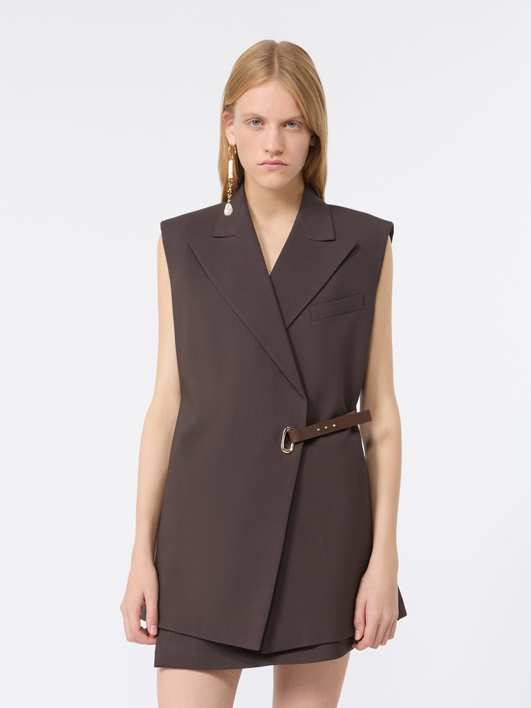 max mara بليزر بلا أكمام بقماش مطاطي من الفيسكوز