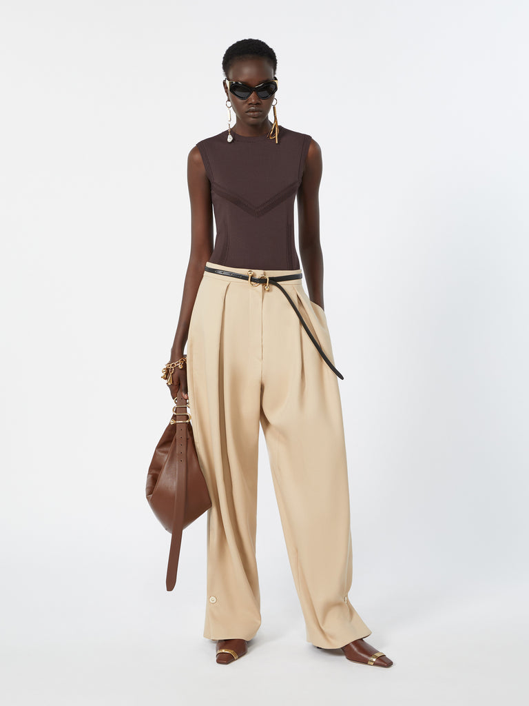 max mara trompe l’oeil-look viscose top