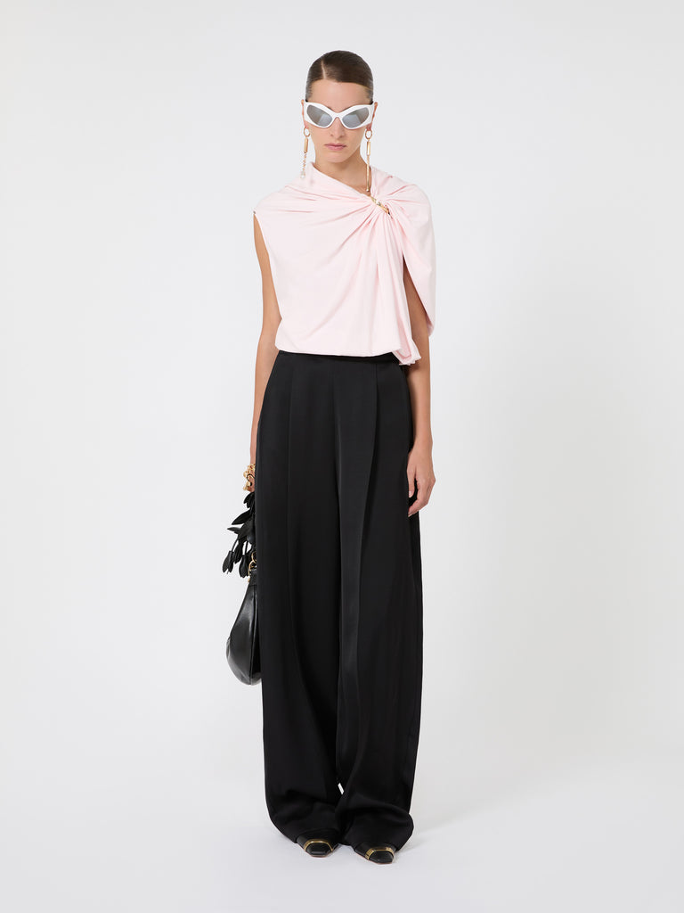 max mara توب بتصميم منسدل انسيابي من الجيرسيه