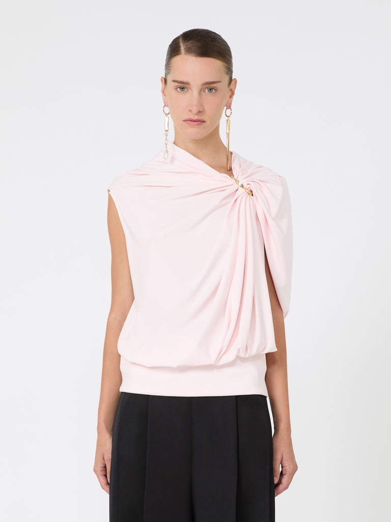 max mara توب بتصميم منسدل انسيابي من الجيرسيه