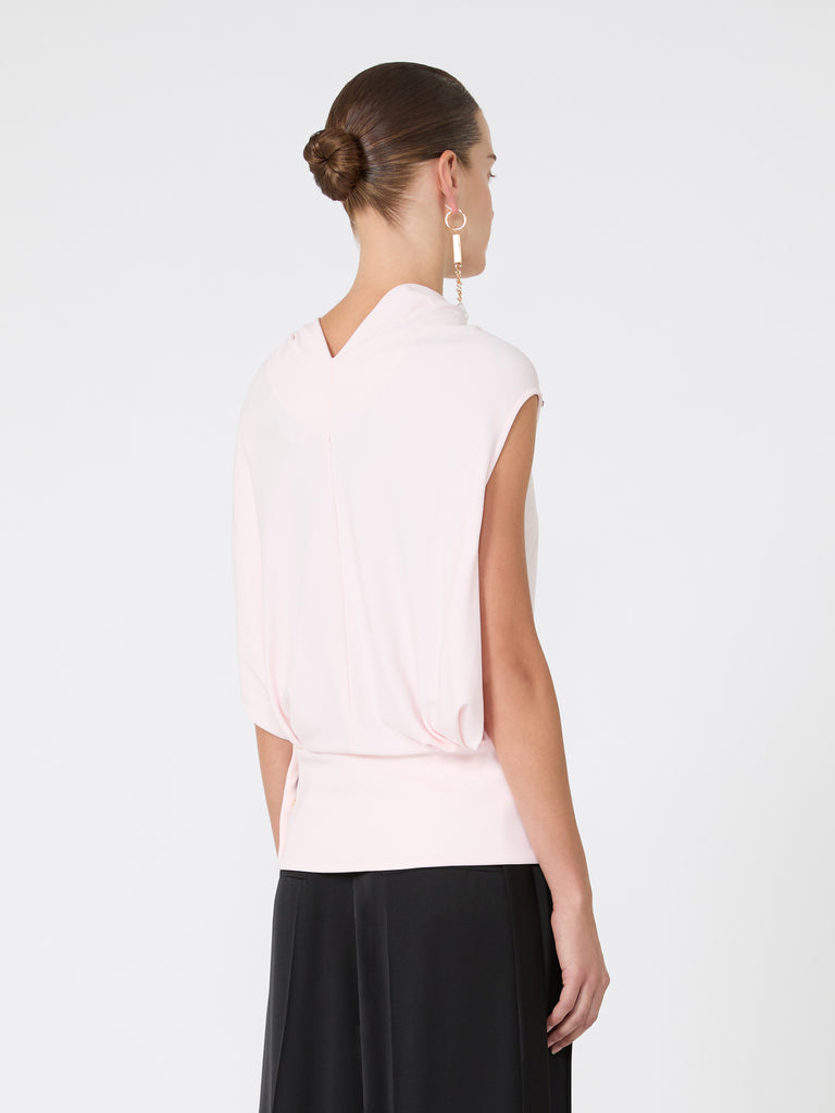 max mara توب بتصميم منسدل انسيابي من الجيرسيه