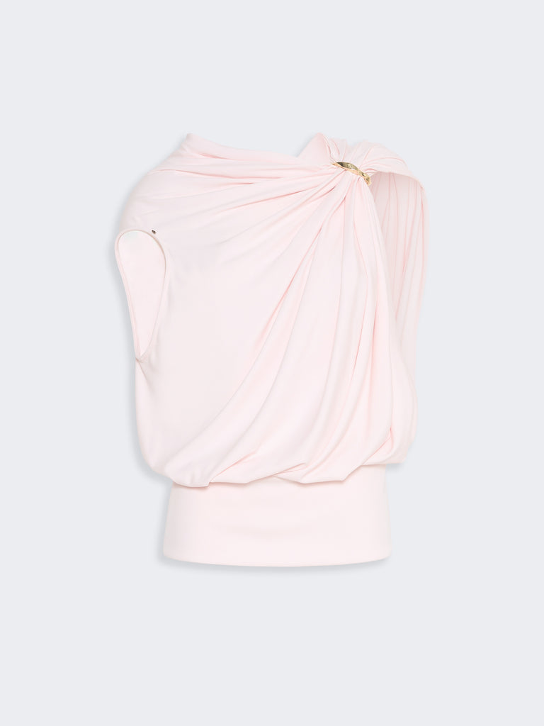 max mara توب بتصميم منسدل انسيابي من الجيرسيه