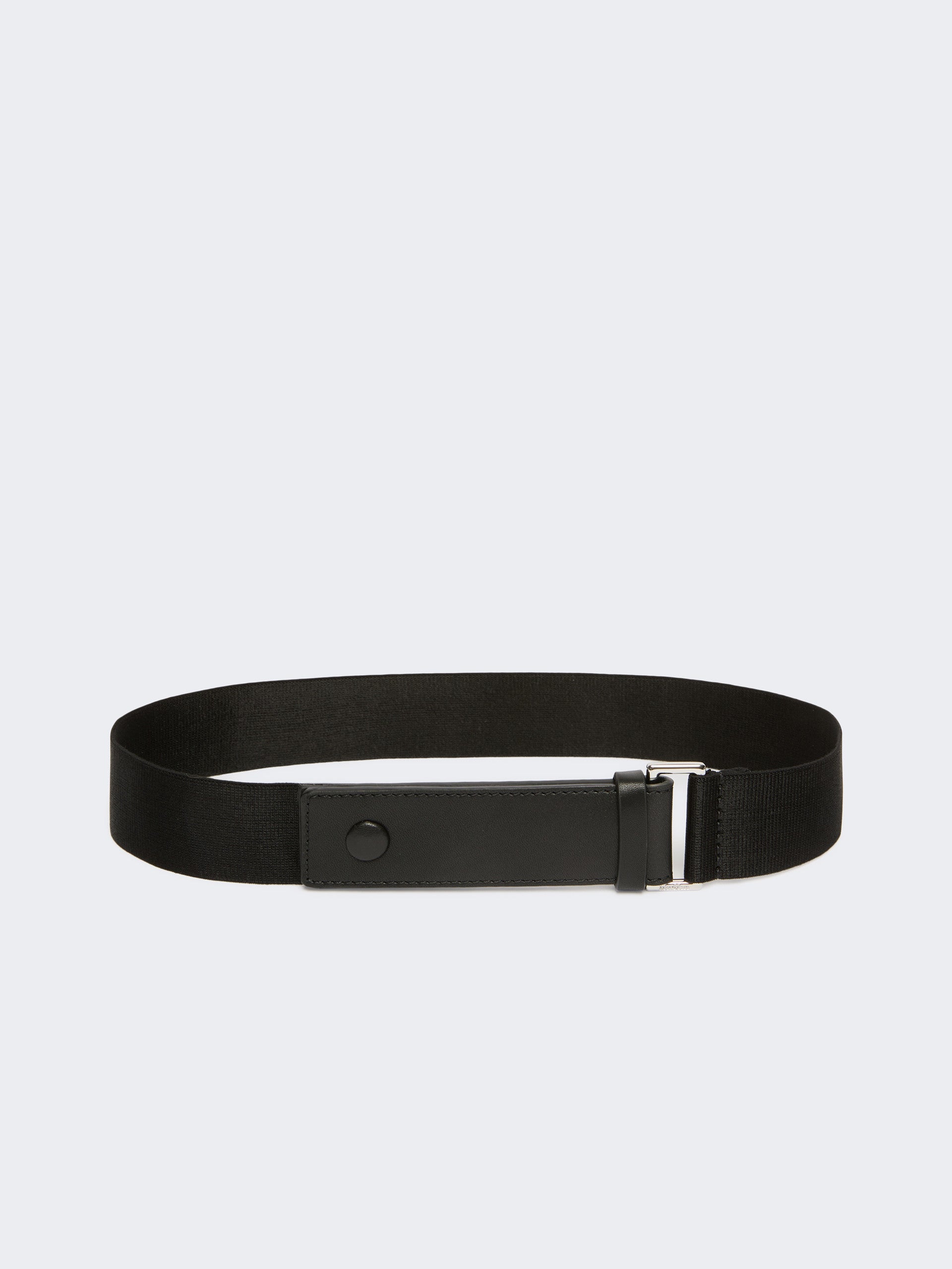 max mara elasticated webbing and leather belt for women