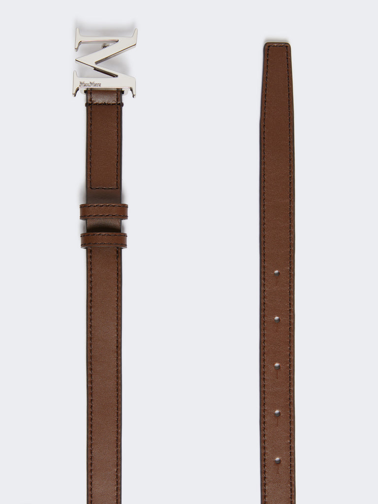 max mara natural leather monogram belt