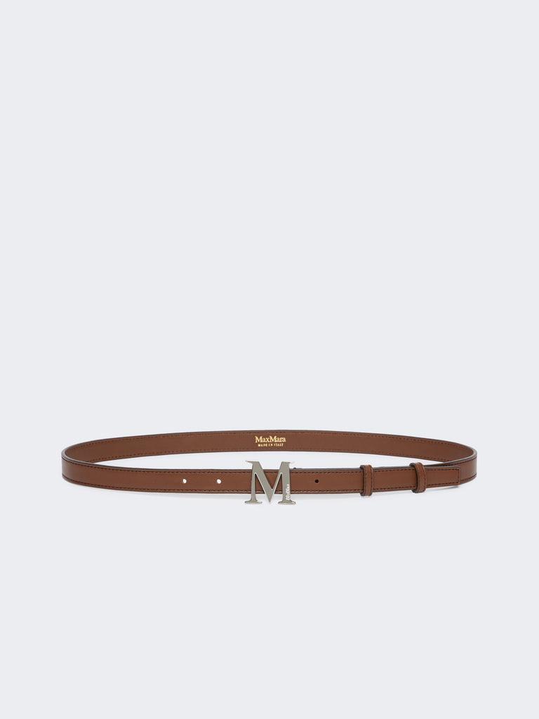 max mara natural leather monogram belt