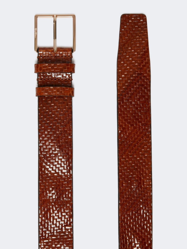Braided leather belt